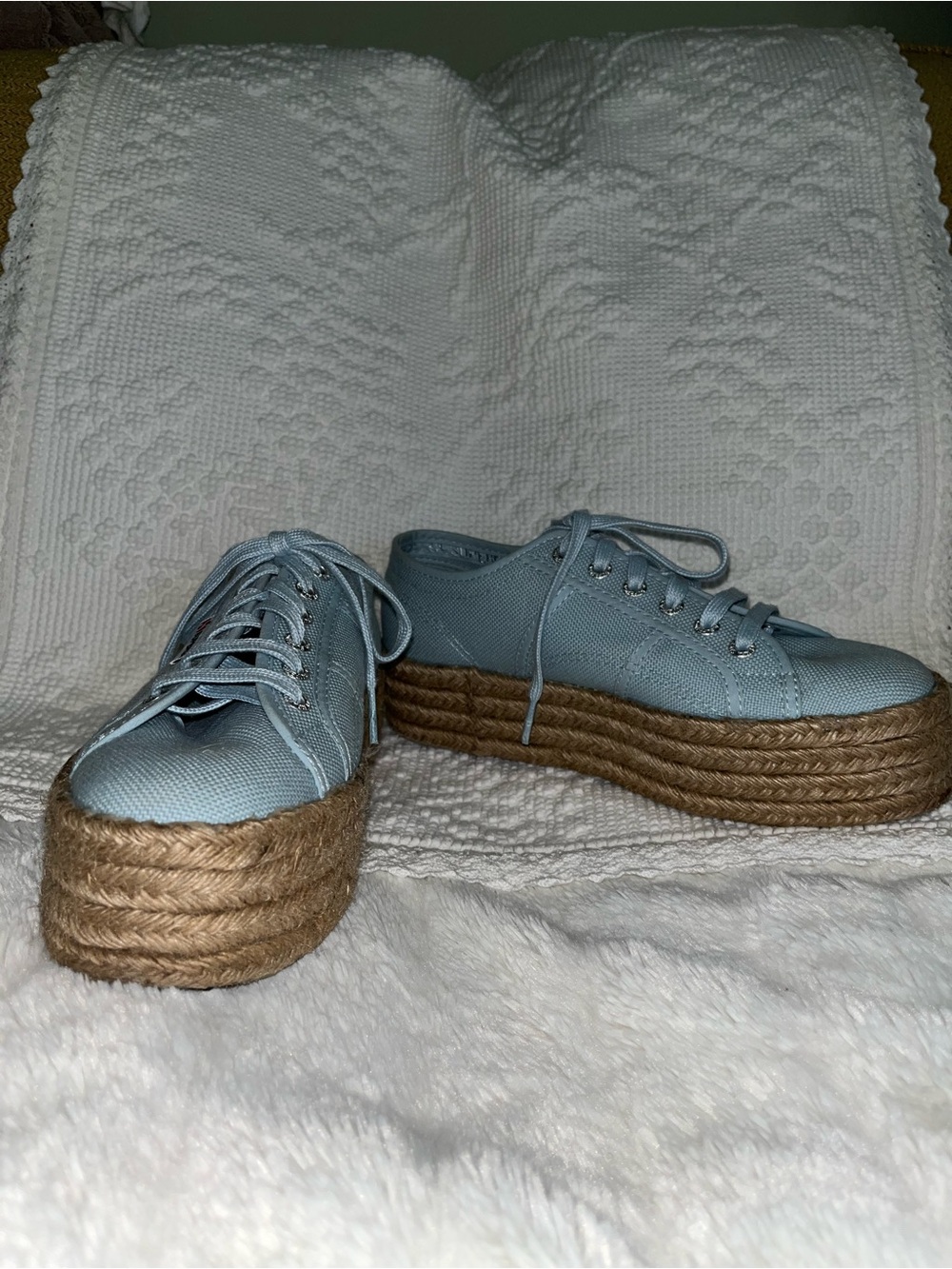 Superga Light Blue Platform Espadrille Sneakers